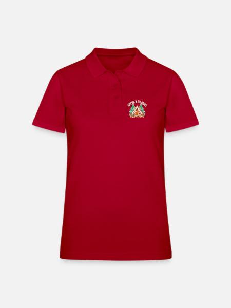 Happiest In The Woods - Women's Pique Polo Shirt - cherry red - Front