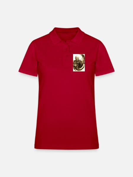 Stephane Grappelli - Sepia Virtuoso Violinist - Women's Pique Polo Shirt - cherry red - Front