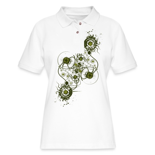 Organic Green Designer Graphic - Women's Pique Polo Shirt