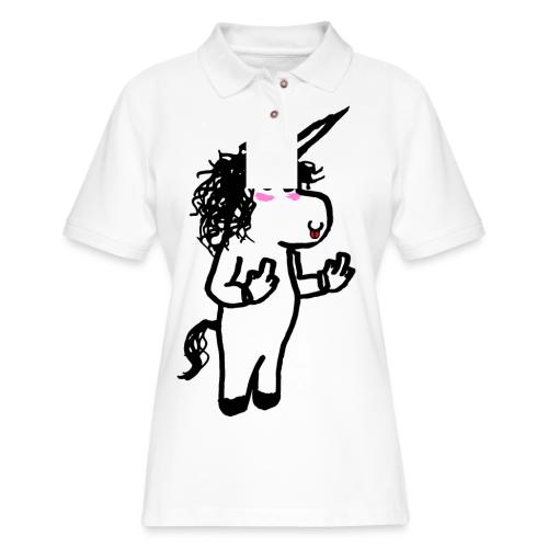 Rude Unicorn - Women's Pique Polo Shirt