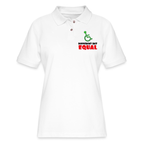 Different but EQUAL, wheelchair equality - Women's Pique Polo Shirt