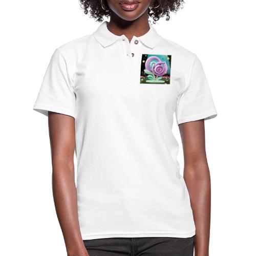 Lila Bloom | Double Floral Eco-Inspired Art - Women's Pique Polo Shirt