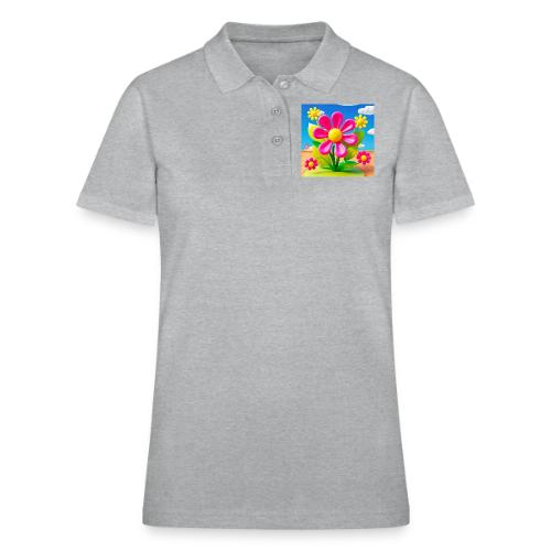 Pink Floral Peace | Sky & Nature Design - Women's Pique Polo Shirt