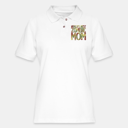Worlds Best Zombie Mom - Women's Pique Polo Shirt