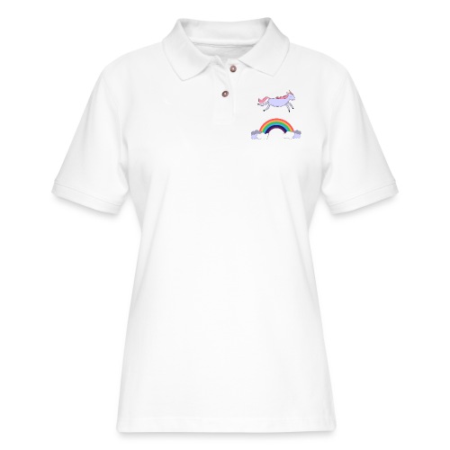 Flying Unicorn - Women's Pique Polo Shirt
