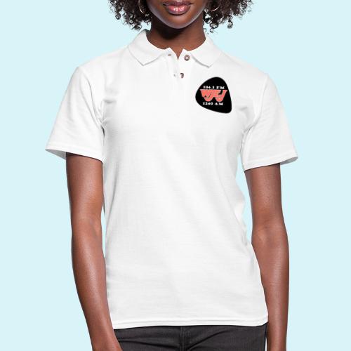 WJEJ Radio AM/FM Guitar Pic Logo - Women's Pique Polo Shirt