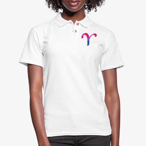 Bisexual Pride Flag Aries Zodiac Sign - Women's Pique Polo Shirt