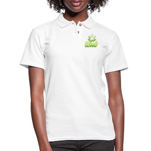 Cannabis Weed Leaf - Marijuana - Customizable - Women's Pique Polo Shirt