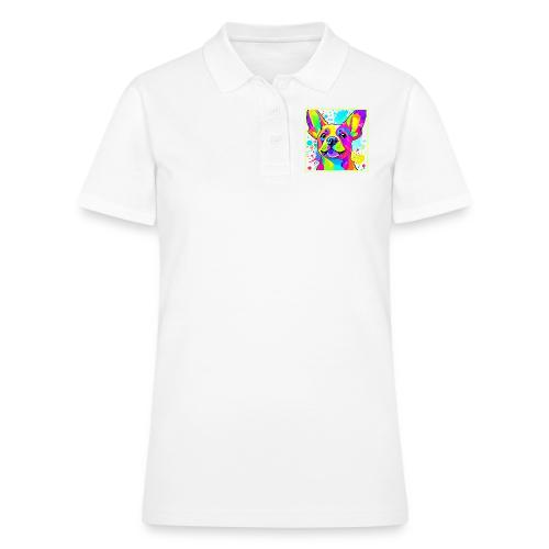 Vibrant Frenchie Bulldog Puppy Art - Women's Pique Polo Shirt