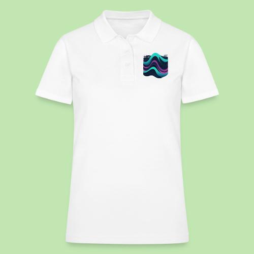 Abstract Wavy Ocean Pattern - Women's Pique Polo Shirt