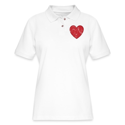Cool Valentine Vintage Heart - Women's Pique Polo Shirt