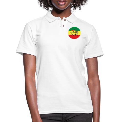 Lion of Judah - Flag of Ethiopia Rastafari Reggae - Women's Pique Polo Shirt
