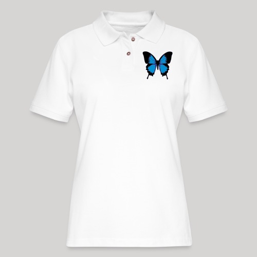 blue butterfly - Women's Pique Polo Shirt