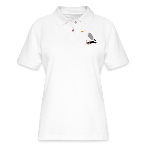 sea gull seagull harbour bird beach sailing - Women's Pique Polo Shirt