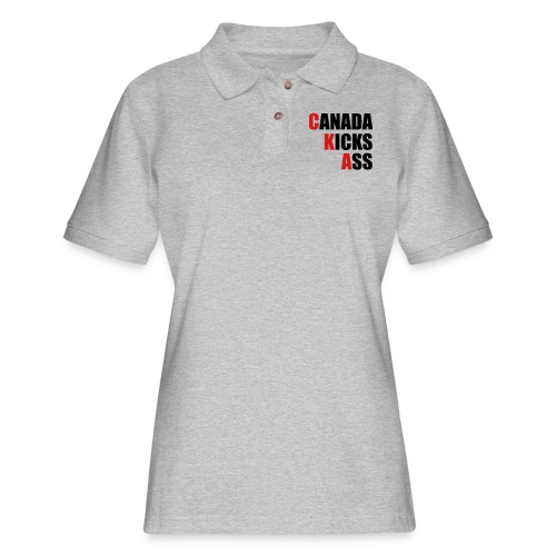 Canada Kicks Ass Vertical - Women's Pique Polo Shirt