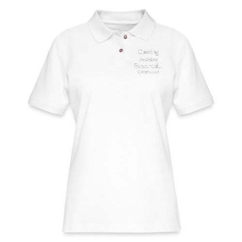 cunning ambitious resourceful determined white fon - Women's Pique Polo Shirt