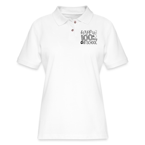Happy 100th Day of School Arrows Teacher T-shirt - Women's Pique Polo Shirt