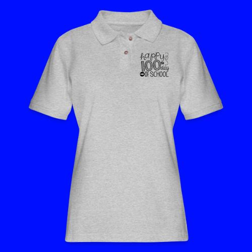 Happy 100th Day of School Arrows Teacher T-shirt - Women's Pique Polo Shirt