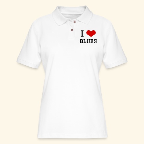 I Heart Blues - Women's Pique Polo Shirt