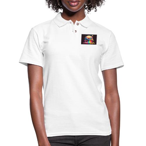 Full Moon Over Rainbow River Falls - Psychedelia - Women's Pique Polo Shirt