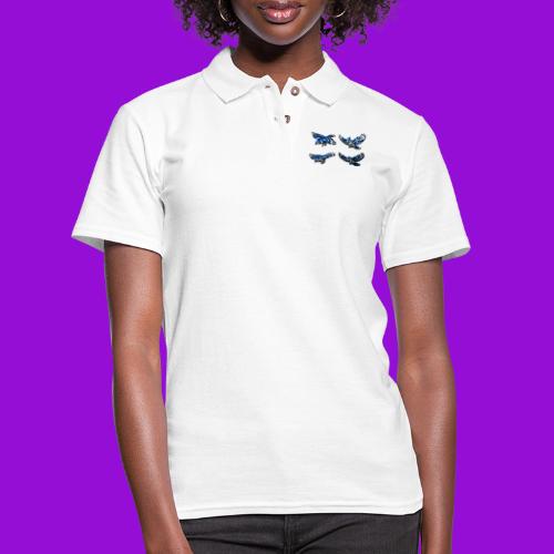 Silver Blue Jay Flight Stages - Women's Pique Polo Shirt