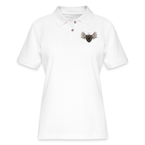 deer hunting crest and wings design - Women's Pique Polo Shirt