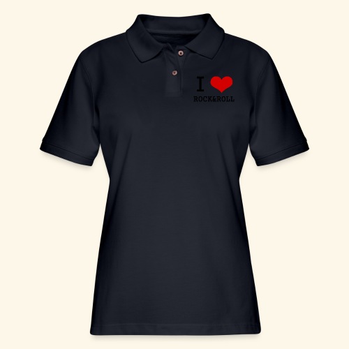 I love rock and roll - Women's Pique Polo Shirt