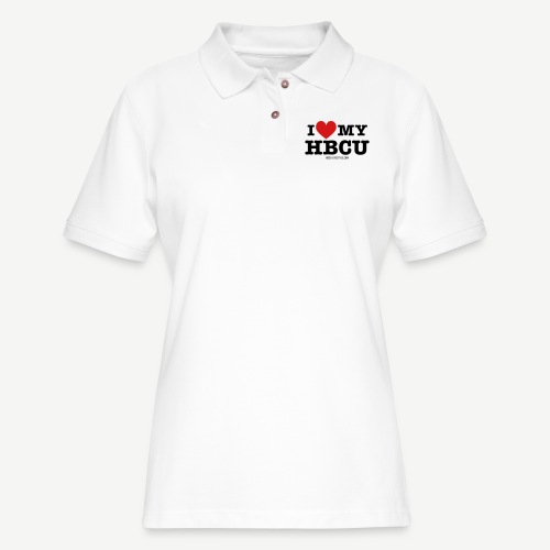 I Love My HBCU - Women's Black, Red and White T-Sh - Women's Pique Polo Shirt
