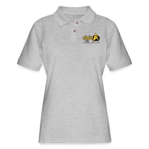 Logo Wide 2 Color Black Text - Women's Pique Polo Shirt
