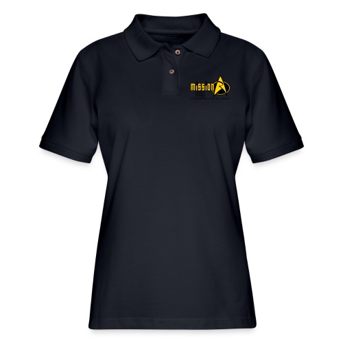 Logo Wide 2 Color Black Text - Women's Pique Polo Shirt