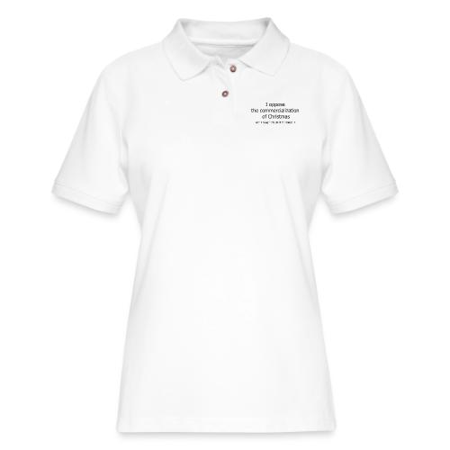Christmas Commercialization Ladies T - Women's Pique Polo Shirt