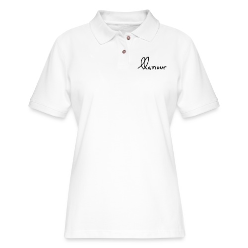 clean llamour logo - Women's Pique Polo Shirt