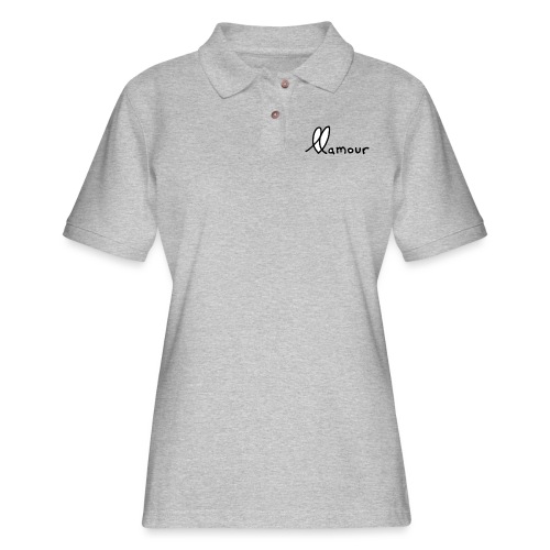 clean llamour logo - Women's Pique Polo Shirt
