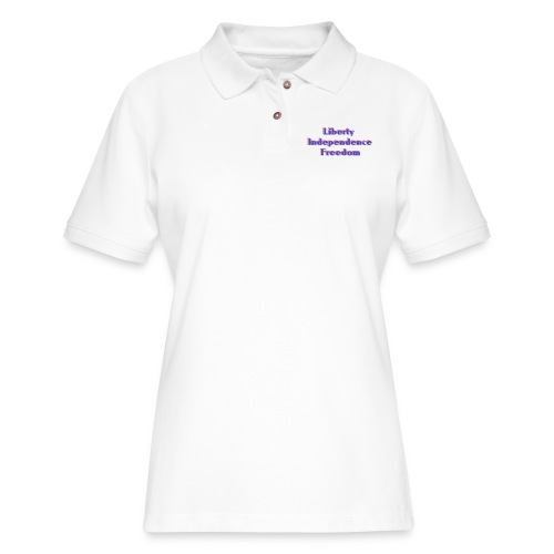 liberty Independence Freedom blue white red - Women's Pique Polo Shirt