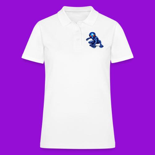Blue Alien Crouch - Women's Pique Polo Shirt
