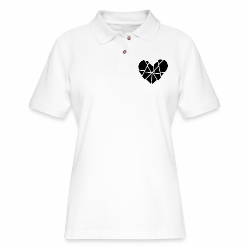 Heart Broken Shards Anti Valentine's Day - Women's Pique Polo Shirt