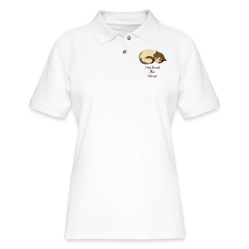 I Was Normal Three Cats Ago Funny Cat T-Shirt - Women's Pique Polo Shirt