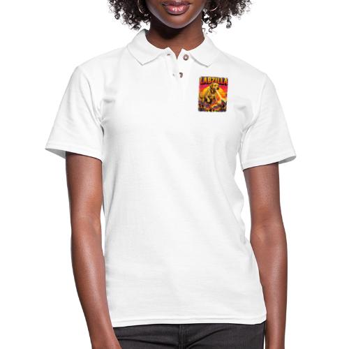 Labzilla Giant Yellow Labrador Monster Tee - Women's Pique Polo Shirt