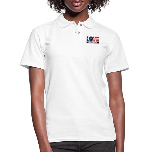 Love Kindergarten Patriotic Graduation - Women's Pique Polo Shirt