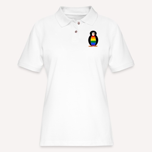 Gay Pride Penguin - Women's Pique Polo Shirt