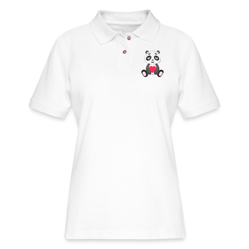 Sweetheart Panda - Women's Pique Polo Shirt