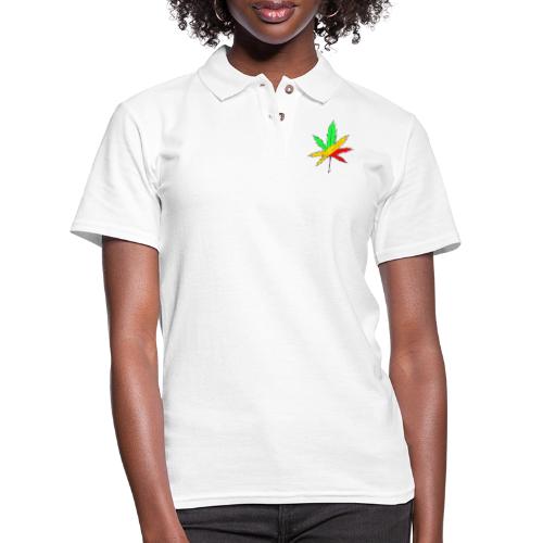 Rasta leaf - Women's Pique Polo Shirt
