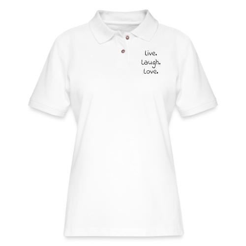 Smoon City_Live laugh love Black - Women's Pique Polo Shirt
