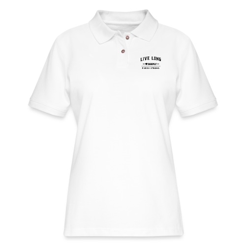 Live Long - Men's Women's Short Sleeve - T-Shirt - Women's Pique Polo Shirt