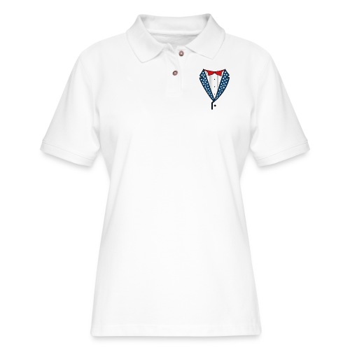 Star Spangled Tuxedo T-Shirt - Women's Pique Polo Shirt