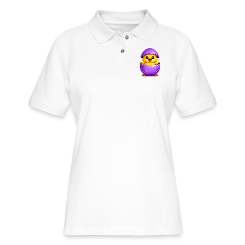 Easter Chick Purple - Women's Pique Polo Shirt