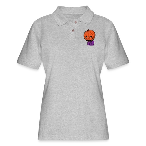 Pumpkin Head Halloween - Women's Pique Polo Shirt