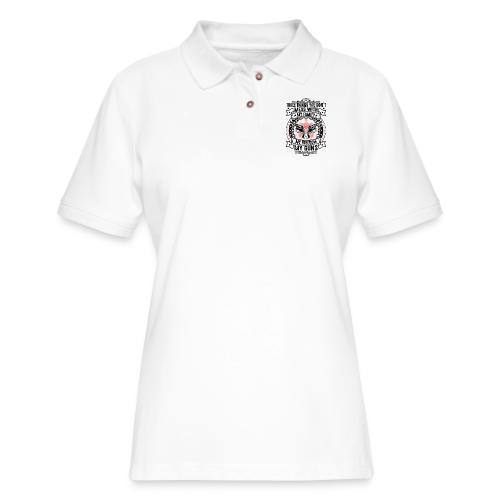 Three Things You Don't Mess With BLACK - Women's Pique Polo Shirt