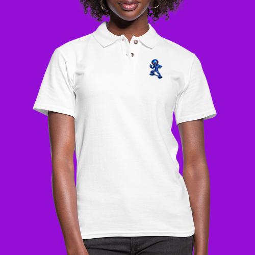 Angry Blue Alien - Women's Pique Polo Shirt