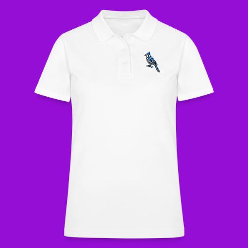 Silver Blue Jay on Perch - Women's Pique Polo Shirt